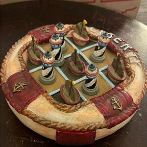 Liberty Nautical Tic-Tac-Toe Set with Red and Blue Accents